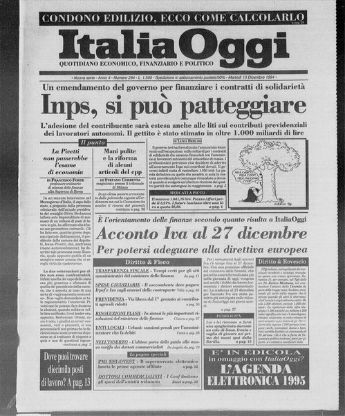 Italia oggi : quotidiano di economia finanza e politica